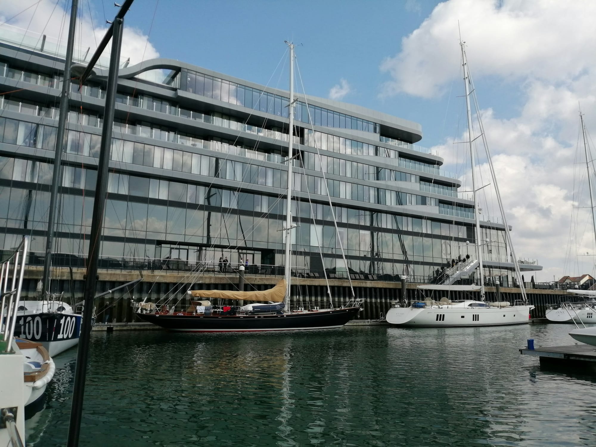 Harbour Hotel's striking architecture stands out in Southampton's bustling marina
