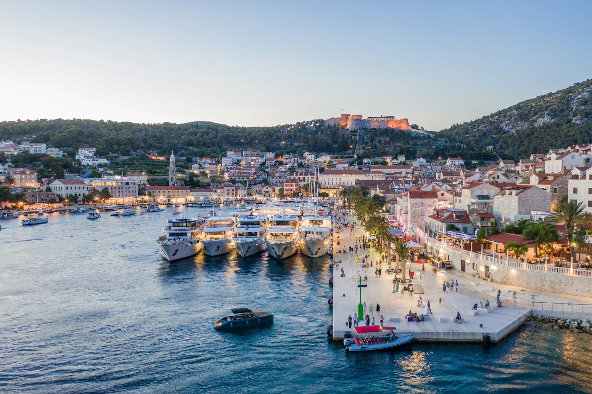 Lunch in one of Hvar's harbourside cafes will be a highlight of your cruise