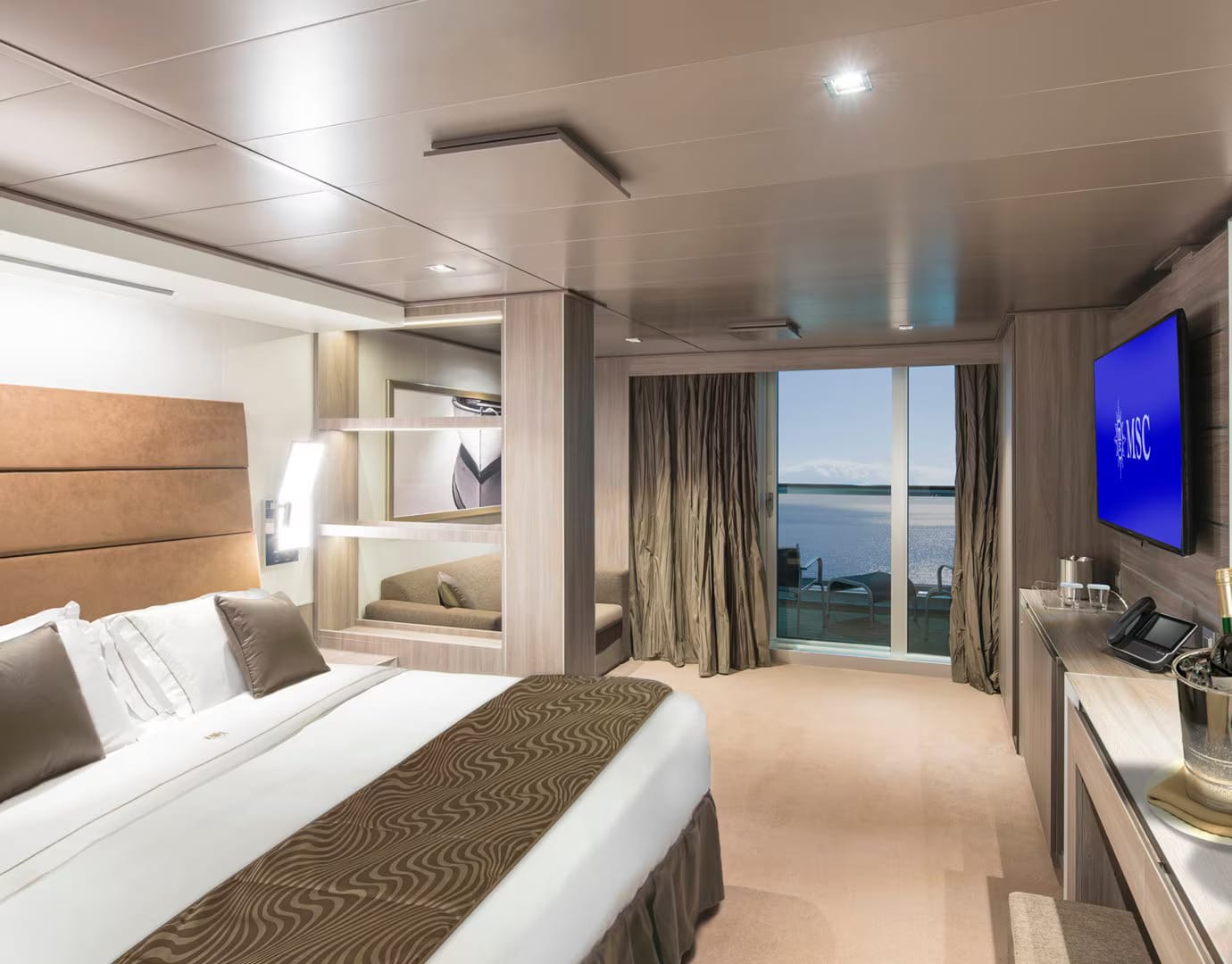 A private balcony is the most peaceful area on an MSC ship