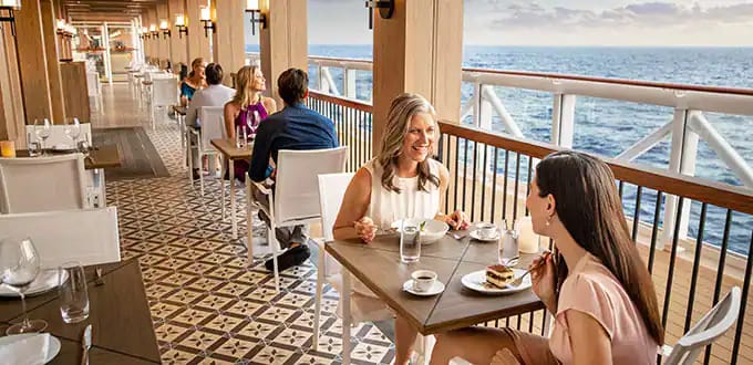 Relax on Onda's gorgeous veranda while sampling delicious seafood