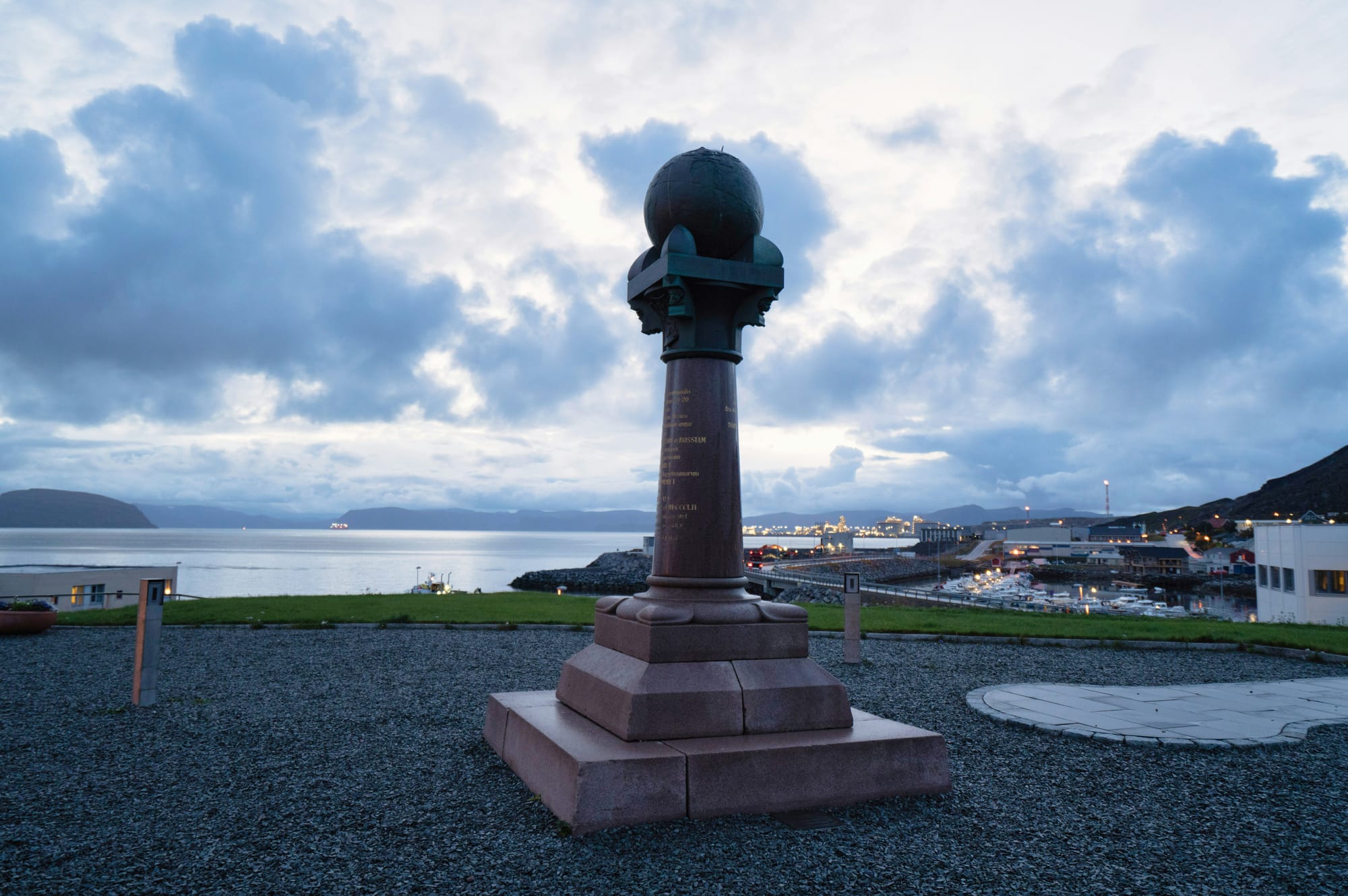 Find the start of the world famous Struve Geodetic Arc in Hammerfest